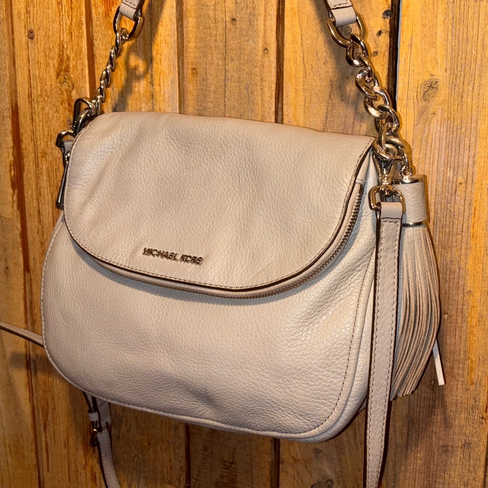 Michael Kors Gray Leather Shoulder Bag - Picture 4 of 6